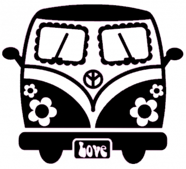 strijkapplicatie VW bus LOVE